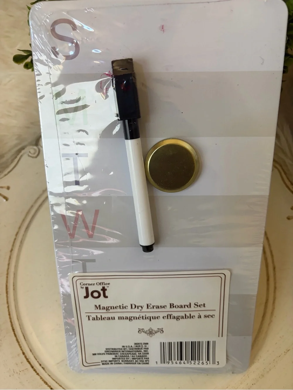 Jot Magnetic Dry Erase Board Set - Gray & White Stripes